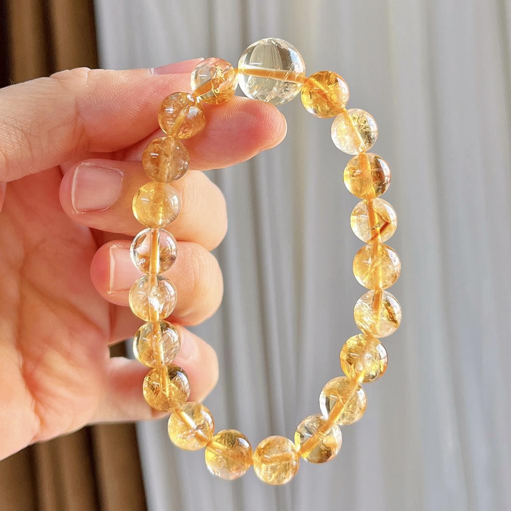 8Mm Autumn And Winter Maillard Natural Citrine Lemon Citrine Bracelet Bracelet