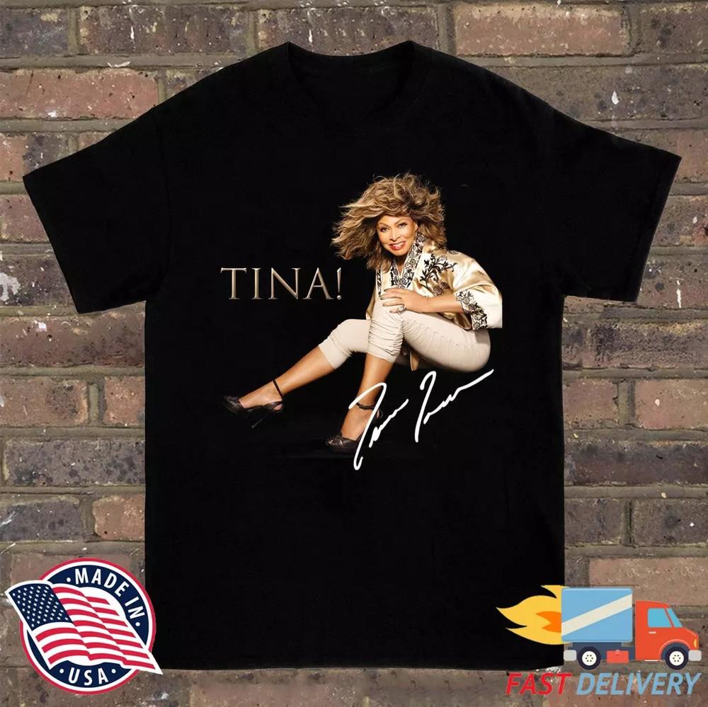 Черная футболка Тина Тернер Хлопок Унисекс Все размеры от S до 345XL Унисекс Футболка M
