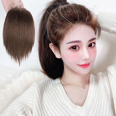 Clip In Heat Resistant Fiber Top Side Cover Hair Piece Synthetic Pads Invisible Seamless Hair Pads