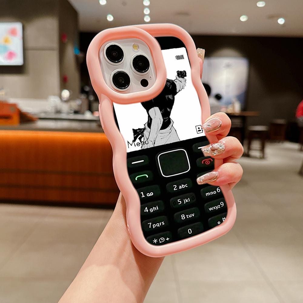 

Мягкий чехол для телефона Macaron Big Wave для iPhone 11 12 13 14 15 Samsung A14 A24 A53 A54 A55 Xiaomi Redmi Note 13 12C, чехол A46 с забавным ретро-дизайном кнопок itel P55 4G(itel A70)