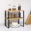 Bamboo Kitchen Shelf for Countertop Spice Organizer Standing Rack 2 Pcs