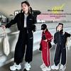 2025 New Girls' Spring & Autumn Sportswear: Trendy Two-Piece Street Dance Set for Kids