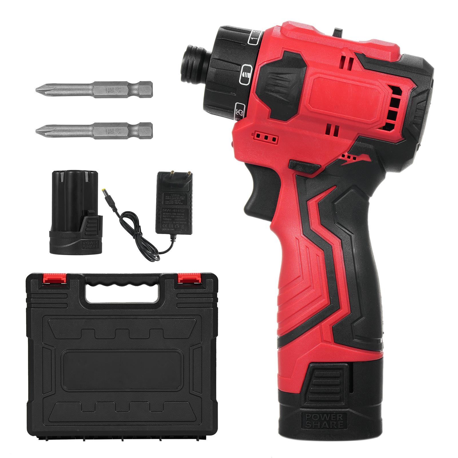 

Бесщеточная литиевая отвертка 16,8 В, регулируемый крутящий момент, 2 режима управления скоростью, набор инструментов для ремонта, электрическая отвертка EU-2 battery