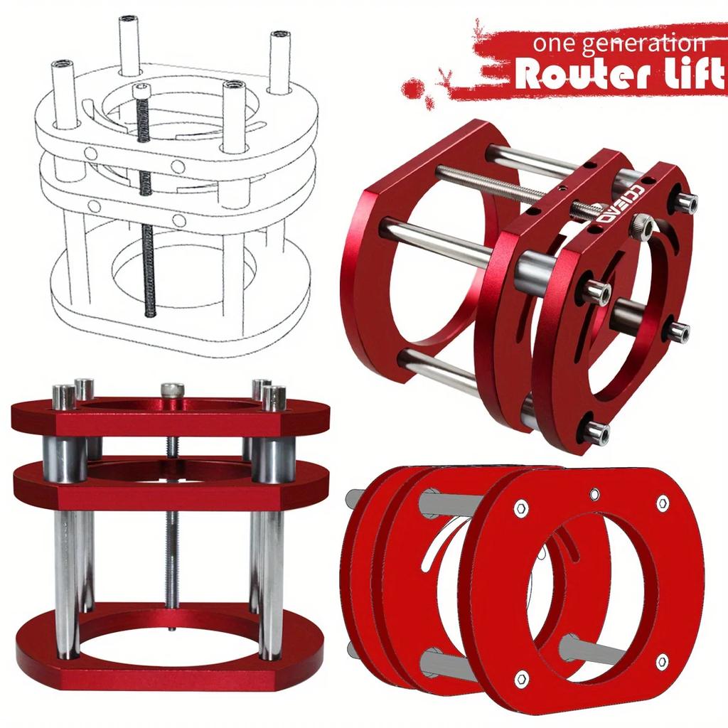 Precision Router Table Lift Set, Aluminum Alloy Router Table Saw Carpentry Slotting Trimming Chamfering Router Desktop Engraving