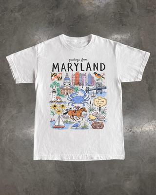 Maryland Graphic T-Shirt, Old Line State Souvenir Tee, Chesapeake Bay Gift