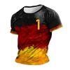 Kortmouwige Ronde Hals T-shirt met Cijferprint Casual Pasvorm Unisex Top voor Dagelijks Gebruik Sportactiviteiten