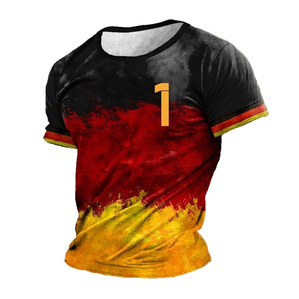 Kortmouwige Ronde Hals T-shirt met Cijferprint Casual Pasvorm Unisex Top voor Dagelijks Gebruik Sportactiviteiten