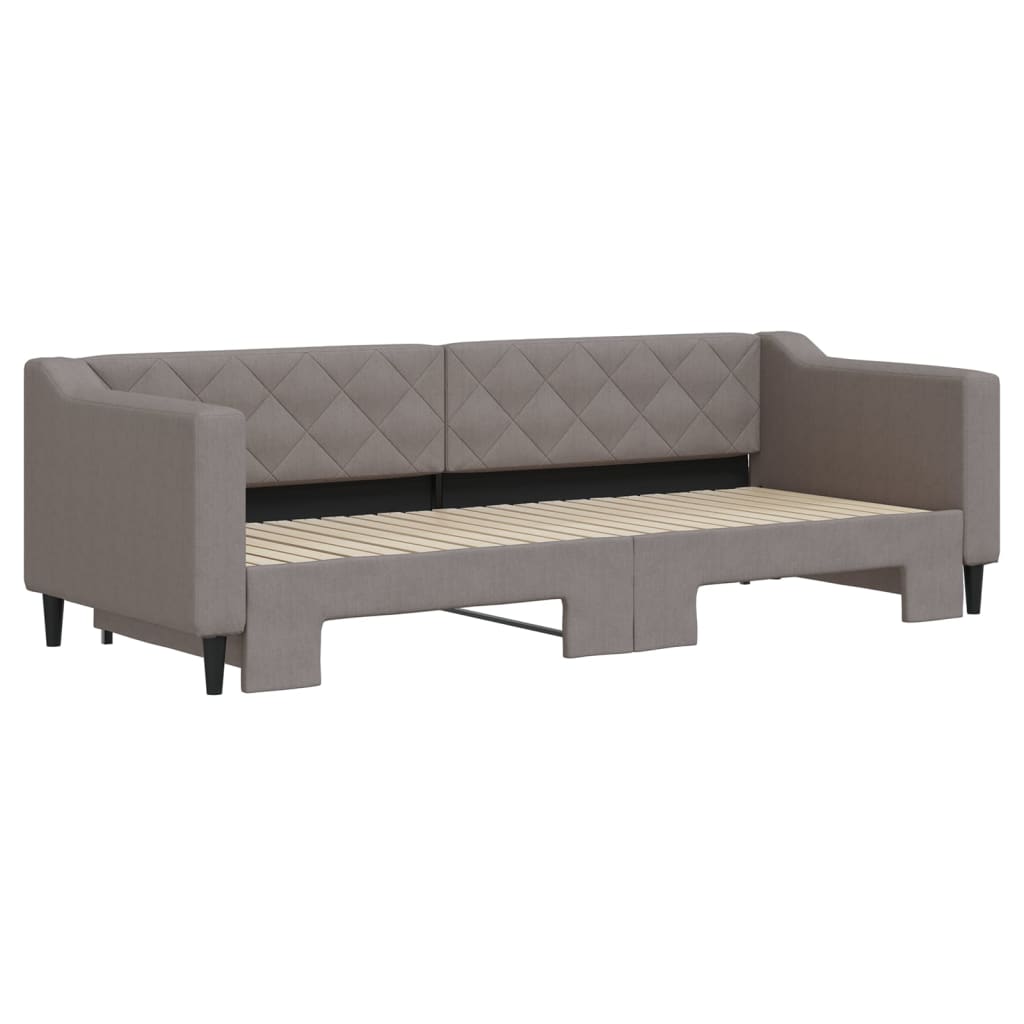 Pull Out Daybed Taupe 80 X 200 Cm Fabric