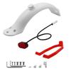 Rear Mudguard Replacement Set for Electric Scooter Daily Commuting Upkeep with ABS Splashes, Support Brackets and Hardware