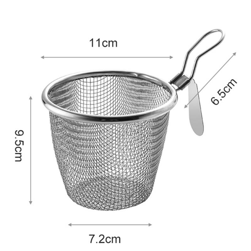 Silver Stainless Steel Hot Pot Colander Hanging Noodle Drainer Vegetable Mesh Sieve Food Filter Skimmer Frying Basket Tools