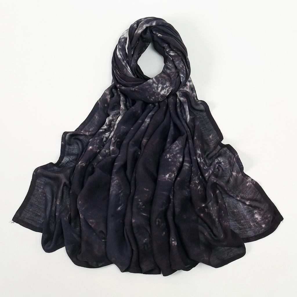 New Tie-Dyed Rayon Hijab Scarf Headscarf Big Size Dopamine Color Matching Long Scarf For Women Headband Islamic Turban 190*90Cm