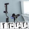 Black Stainless Steel Handheld Bidet Sprayer Set for Toilet Premium Pressurized Bathroom Shower Head with Spring Hose & Valve
