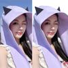Breathable Soft Sun Protective Hat with Devil Ear Design For Beach Vacation Popular Bag Hat for Various Occasion