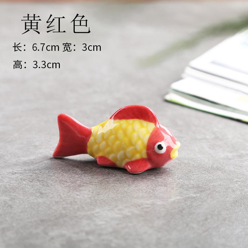 Clown Fish Shape Chopstick Holder Home Kitchen Table Decoration Ceramic Crafts Spoon Shelf Crucian Carp Puffer Fish Tea Pet