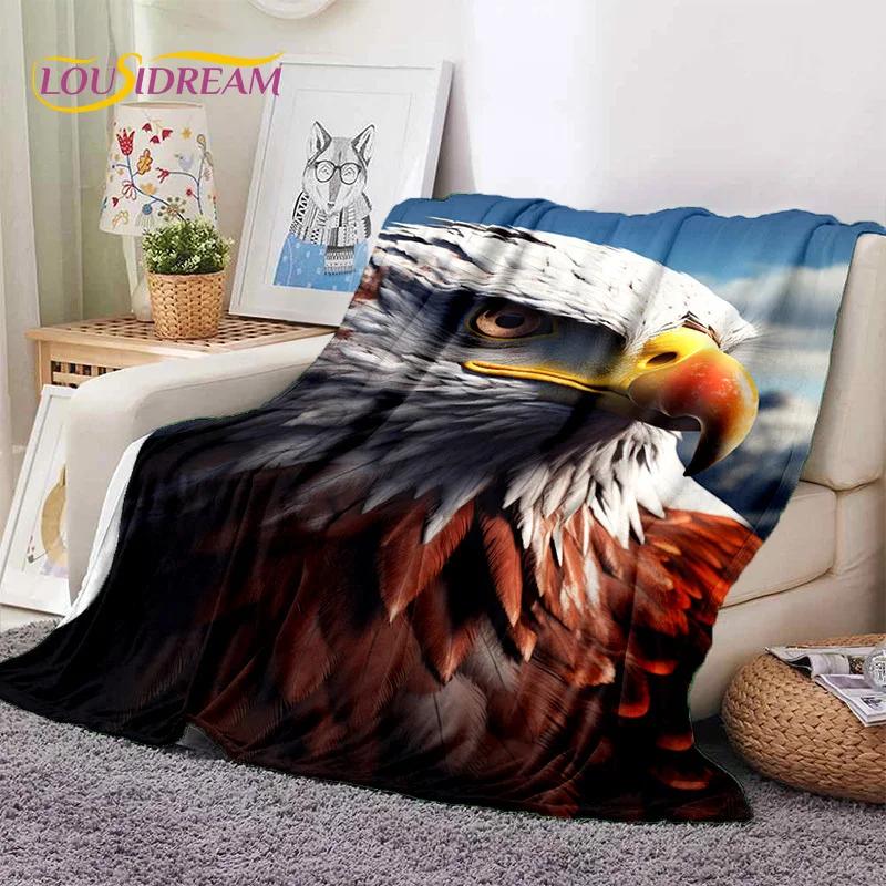 Cute Owl Eagle Birds Cartoon 3D Soft Flannel Blanket for Beds Bedroom Sofa Picnic,Throw Blanket for Cover Outdoors Leisure Gift