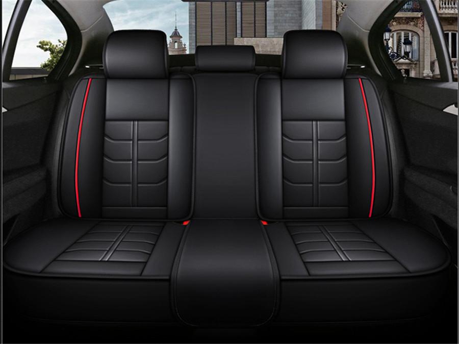 Universal Black and Red Abdominal Style Wear-resistant PU Leather 6D Car-styling Auto Car Seat Covers With Waist...