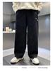 Boys' Fleece-Lined Corduroy Pants - Autumn & Winter Style, Thickened One-Piece Fleece, Handsome Casual Pants for Older Boys