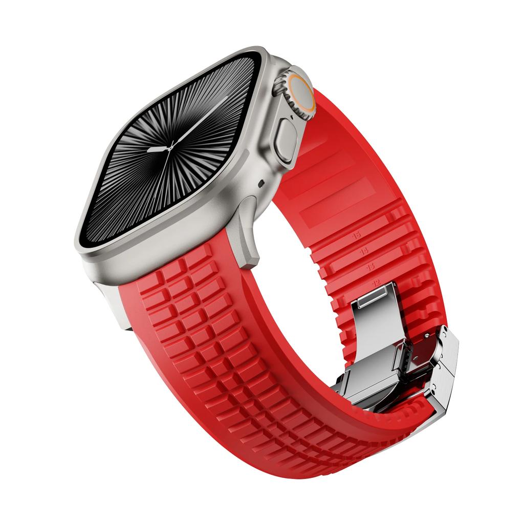 Rubber Band for Apple Watch 46mm 45mm 44mm 42mm Sports Strap for Iwatch Ultra 3 49mm Series11 10 9 8 7 Se 6 5 Se Luxury Bracelet