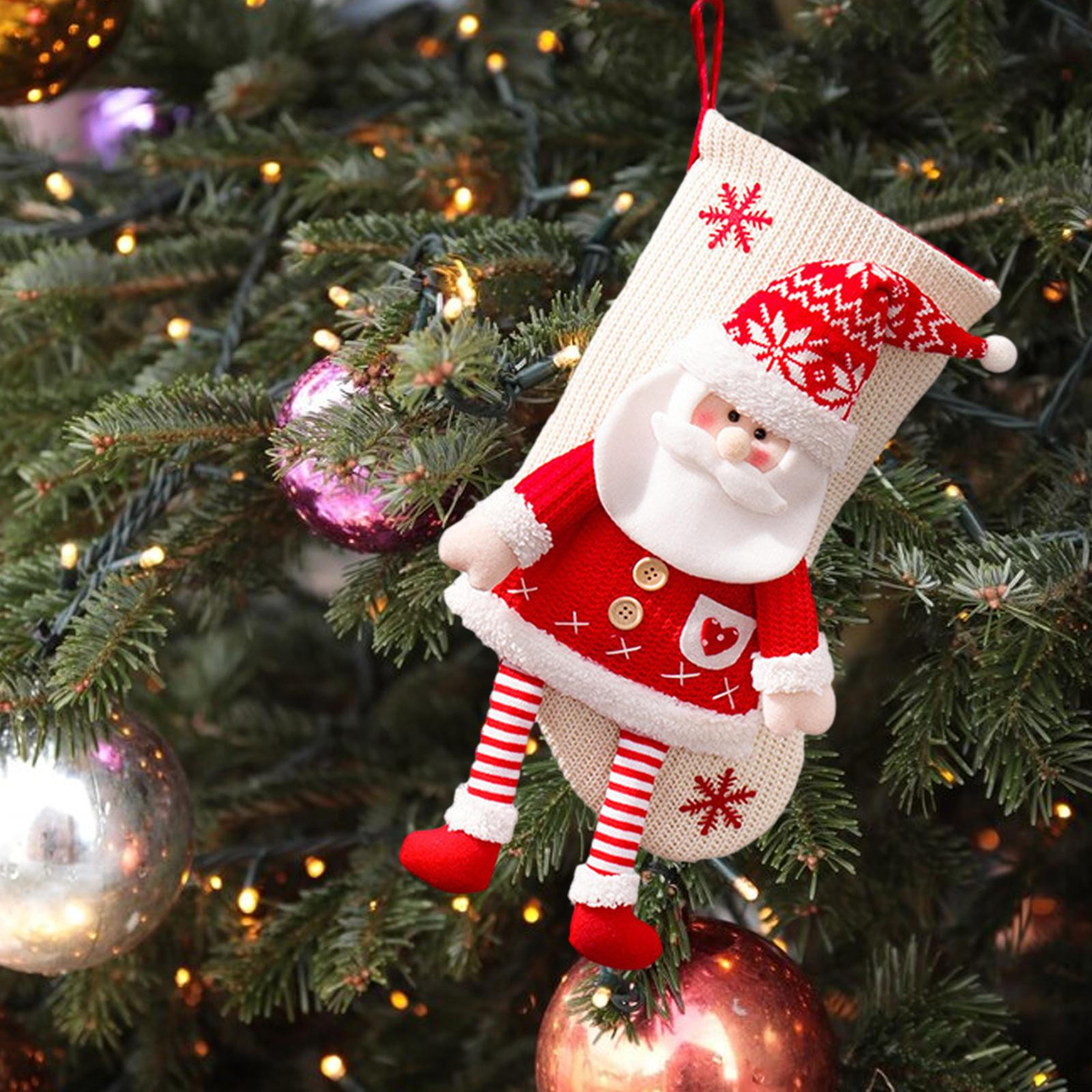 Рождественские чулки Большое Рождественское украшение 3D носки Подарочные пакеты Праздничные Santa Claus