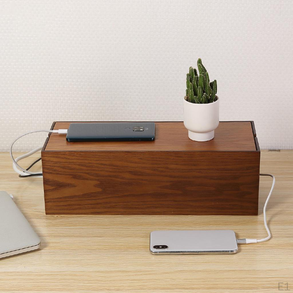 Cable Management Box Made of Wood Material for