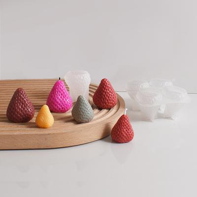 3D Strawberry Candle Silicone Mold DIY Handmade Aromatherapy Soaps Candles Mold Easy Release Non-Stick Surface Mold
