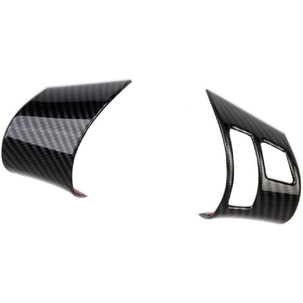 Carbon Fiber Style Interior Steering Wheel Trims Cover Accessoriess for 2006-2013 Chevy Corvette C6 (Both Sides Trim(for 06-11))