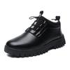 22 winter new velvet thickened cotton shoes to keep warm and comfortable business casual leather shoes