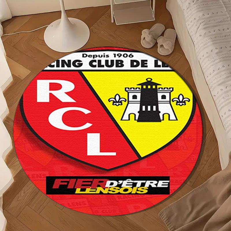 Racing Club De Lens Crest Round Mat, Anti-slip Circle Carpet Chair Rug For livingroom,Bedroom, Doormat Home Decor Gift Christmas Gifts