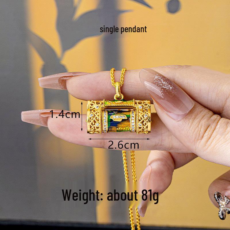 

Филигранное эмалевое ожерелье с подвеской в виде цветка: Элегантный, Уникальный, Высококлассный Подарок на День Рождения