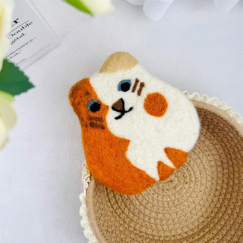 1 ks Vlněná plsť Měkké Stolní dekorace Ručně vyráběné Kreslené zvířátko Opakovaně použitelná Podložka pod šálek Tepelná izolace Lehká