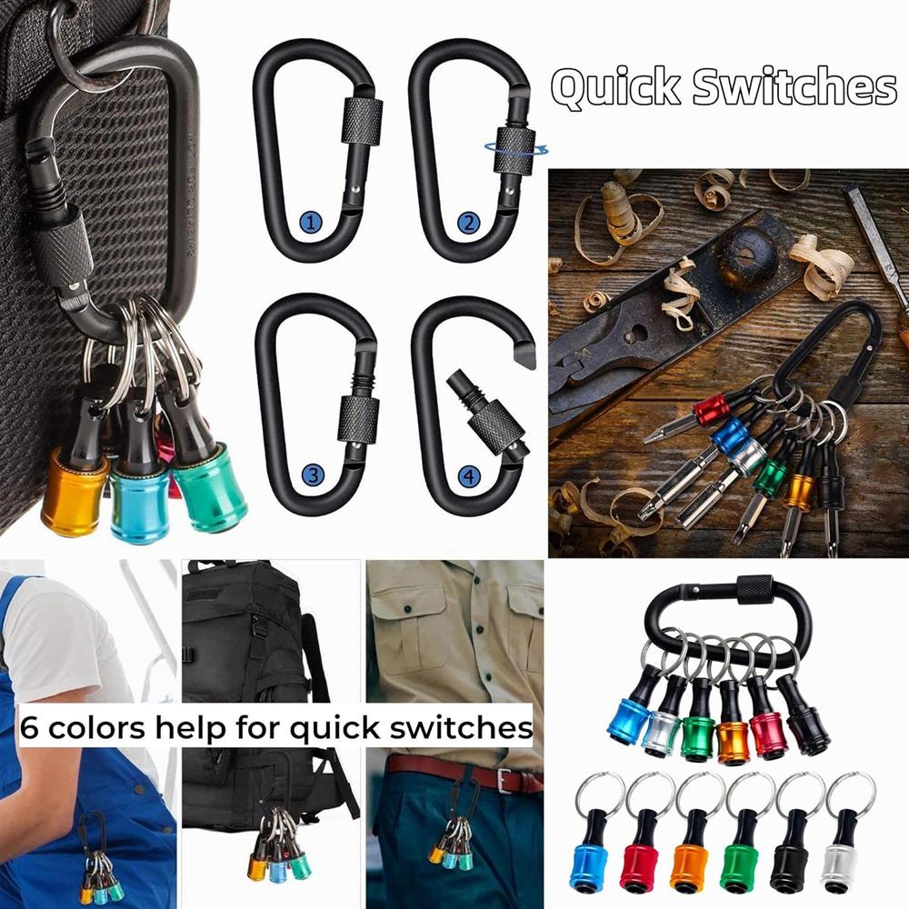 Upgrade, Push To Unlock, 12pcs 1/4 Inch Hex Shank Aluminum Alloy Screwdriver Bits Holder Light-weight Quick-change Extension Bar