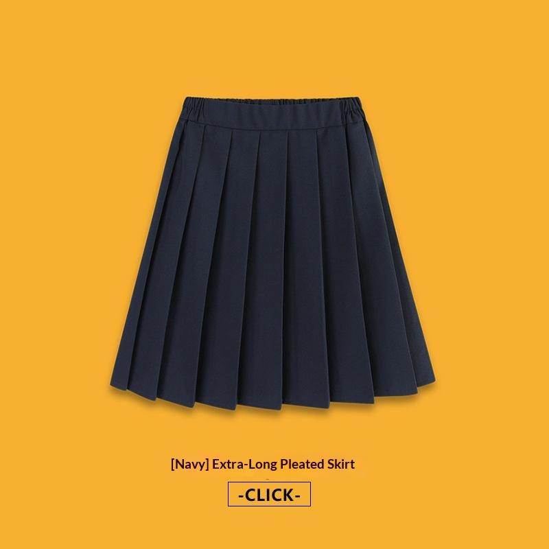 Anti-wrinkle Kids Girls Pleated Skirt Solid Color Midi Length Preppy Style Versatile Casual School Skirt for Girls Daily Wear