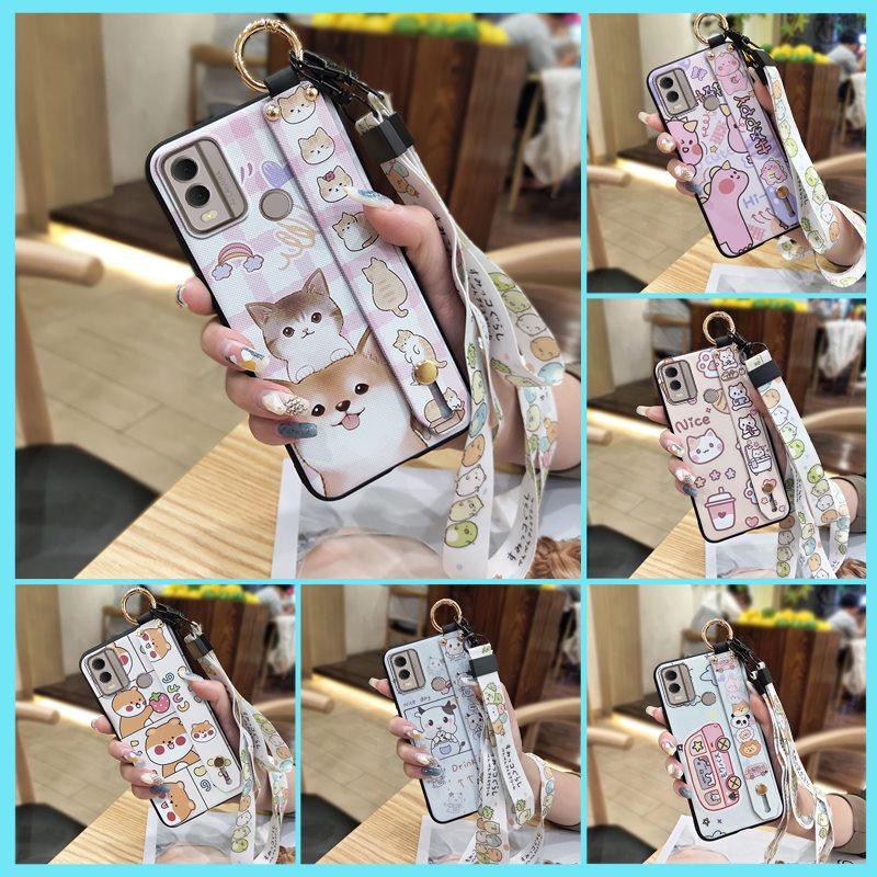 Kickstand Dirt-resistant Phone Case For Nokia C22 Soft case Anti-dust Cartoon Phone Holder Back Cover Waterproof Durable