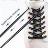 Flat No Tie Shoe Laces Black White Shoelaces for Sneakers Elastic Laces Without Ties Kids Adult Quick Lace for Shoes Rubber Band