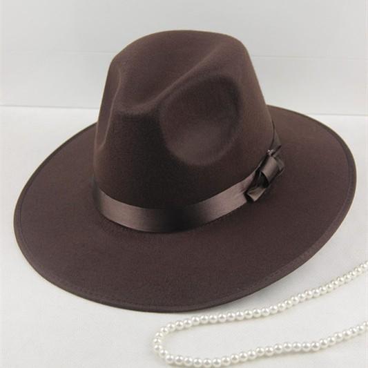Big Edge Top Hat Men Ladies Stage British Hat Jazz Wool Felt Hat Old Man