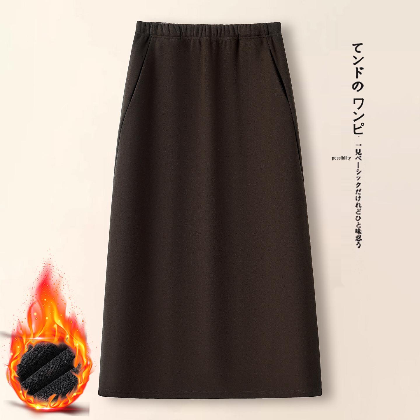 

Women s Autumn/Winter 2025 Casual Wool-Blend Velvet Half Skirt: High-Waist, A-Line, Slimming, Hip-Hugging, Mid-Length. M