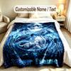 Dragon Phoenix Theme Soft Blanket Personalized Custom Name Text Print Warm Blanket Home Sofa Bedroom Decor