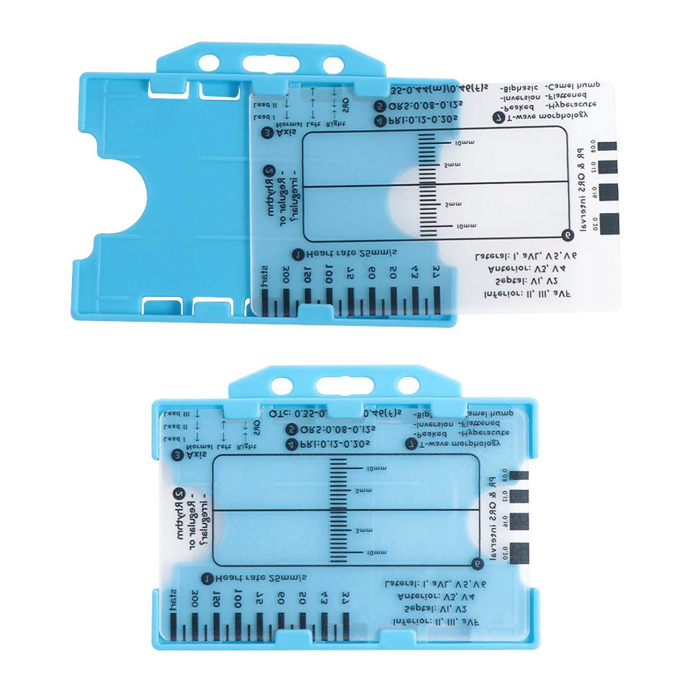 Portable Pocket Ecg/Ekg Reference Guide Clear Ekg Interpretation Ruler ECG 7 Step Ruler Card  Nurse