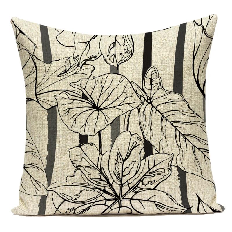 Decorative Throw Pillows Case Floral White Red Pink Flower Polyester Pillow Cushion Cover For Sofa Home Living Room Decor