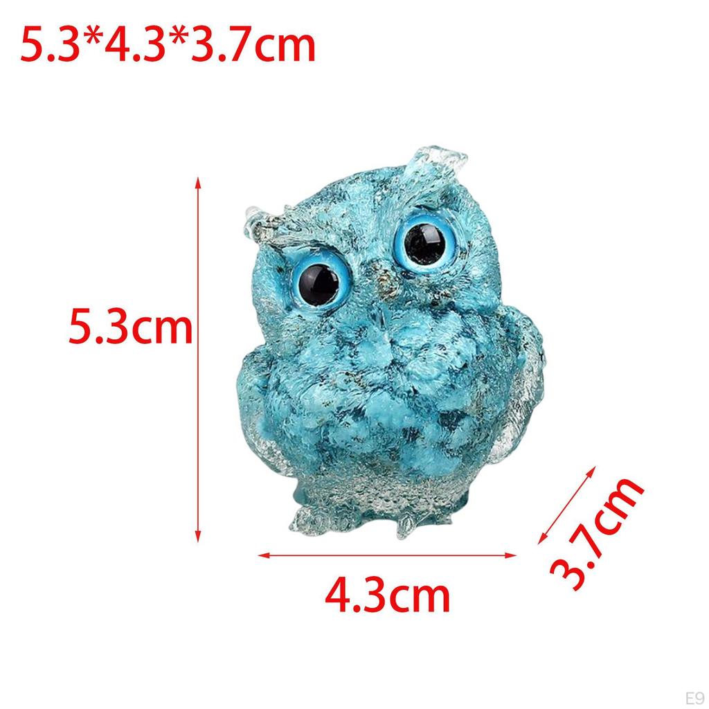 3D Owl Statue Collection Miniature Decor Crystal Decoration for Tabletop Office Bookshelf