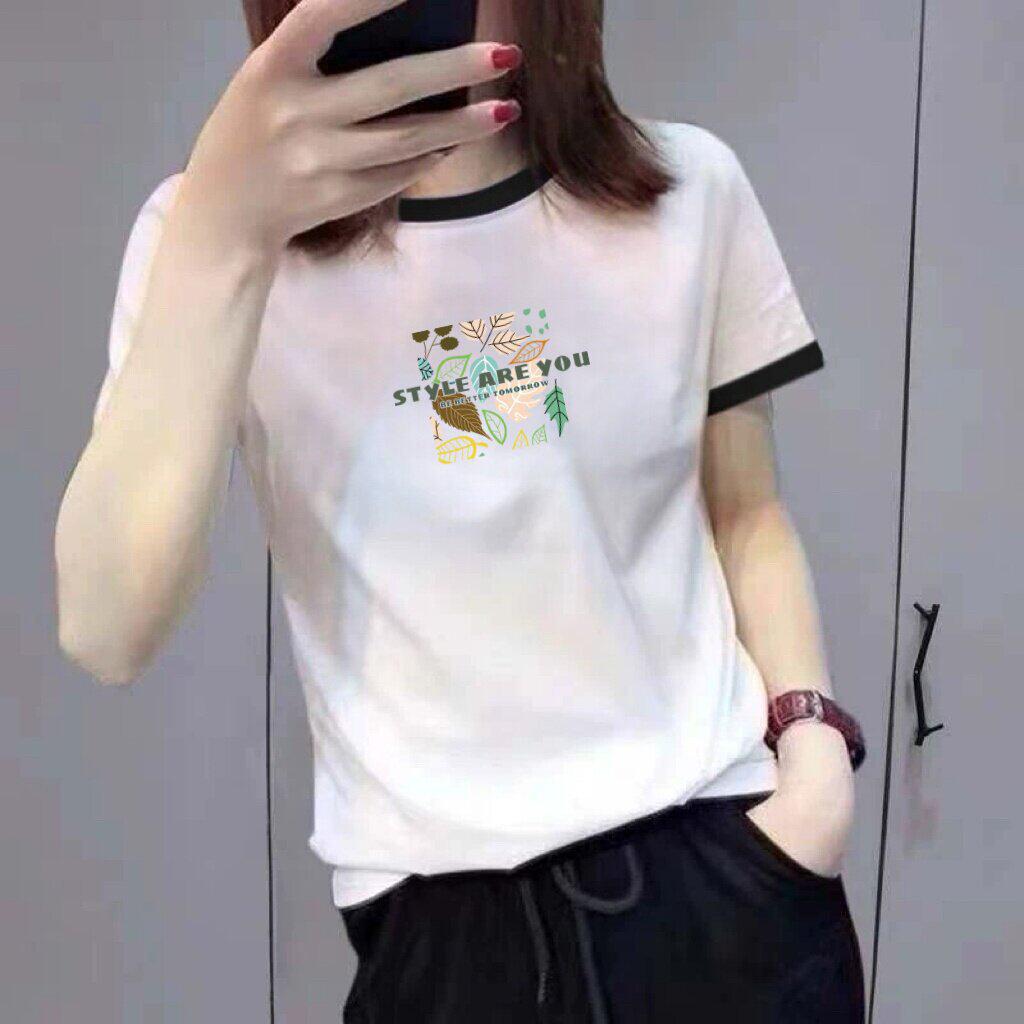 2026 Women's Color Block Letter Print Slimming Short Sleeve T-Shirt for Moms