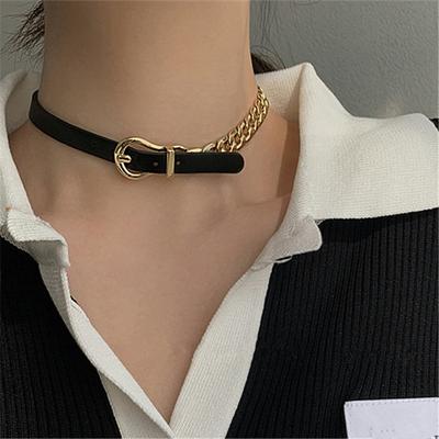 Chaîne de ceinture couture chaîne de clavicule femme personnalité européenne et américaine collier Style Punk tempérament court collier collier tendance