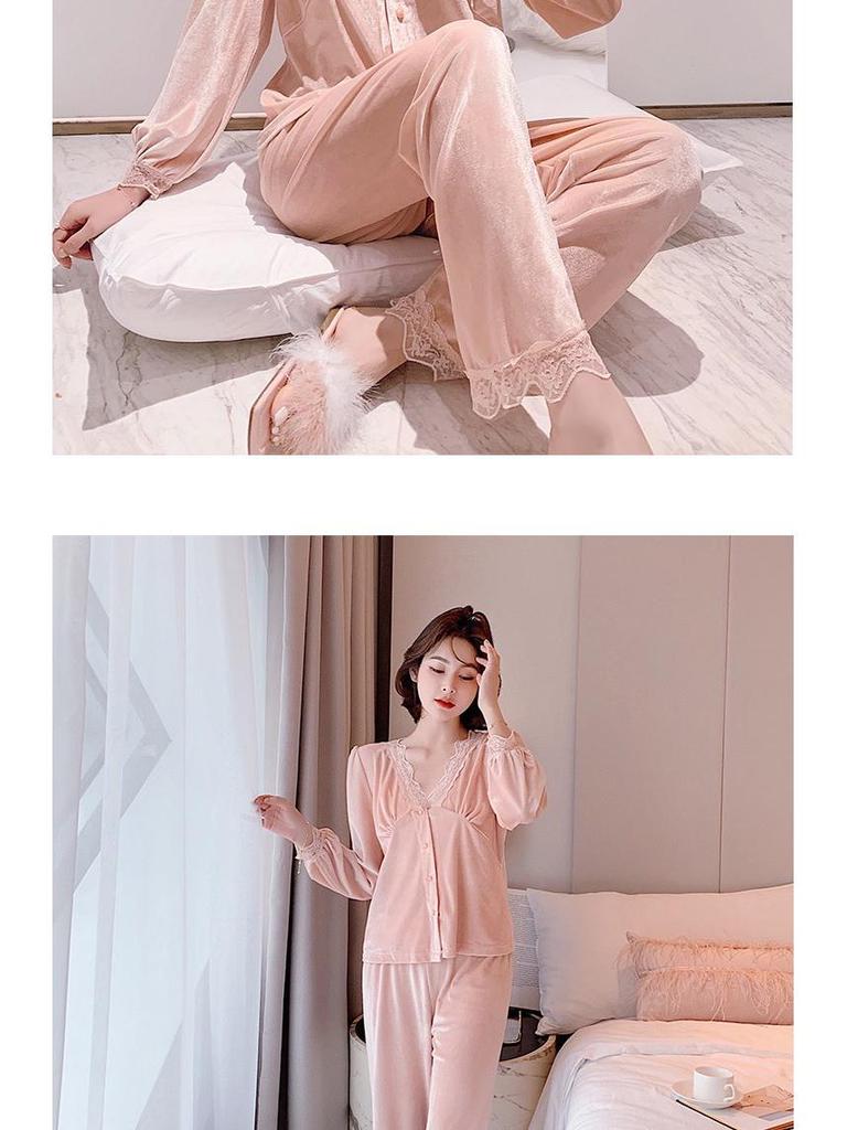 Women's Autumn Korean Style Fashionable Long Sleeve Pajama Set - Versatile High-End Two-Piece for Indoors & Outdoors