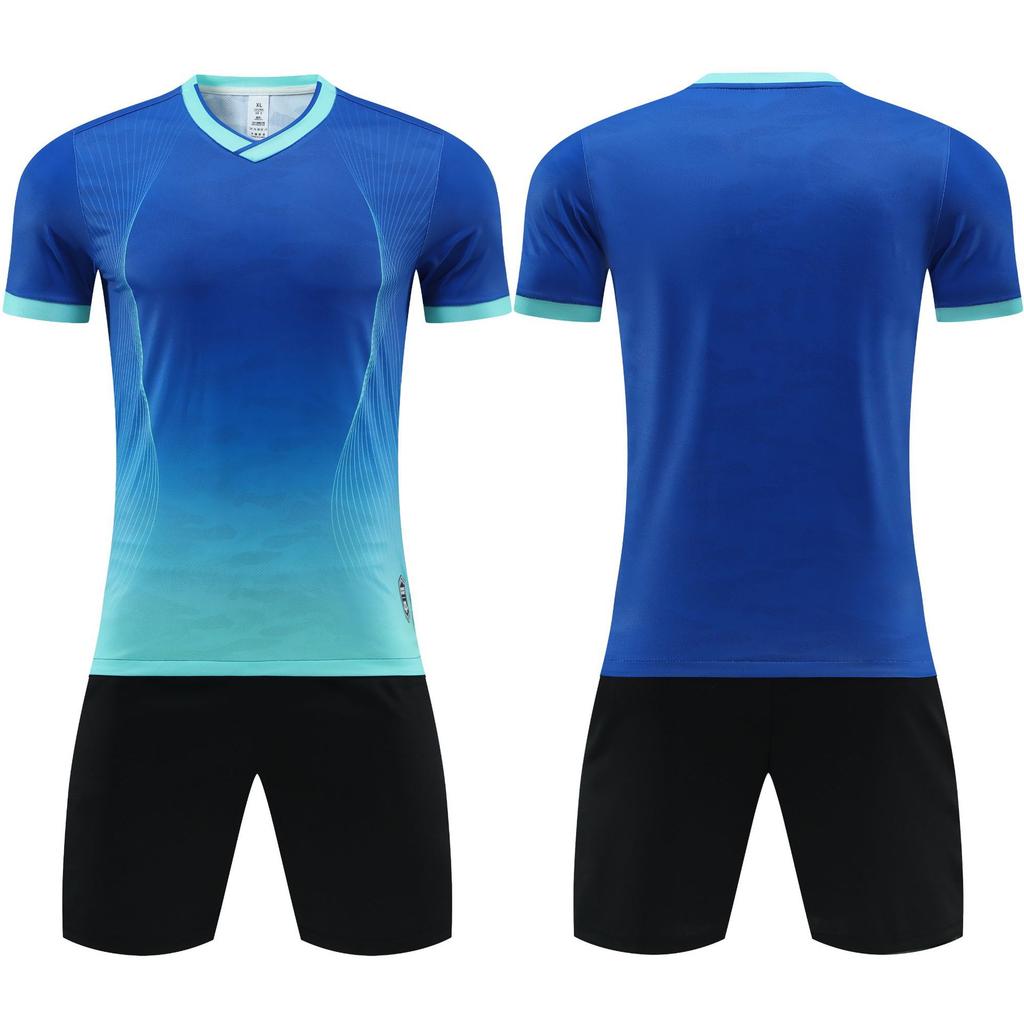 Cross-border Spot 2026 High-end Football Training Clothes, Children's Short-sleeved Summer Competition Clothes, Double-sided Pocket Football Clothes.