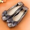 2024 Summer Genuine Leather Bowknot Ballerina Women's Flat Round Toe Comfort Slip-On Ladies Loafers Leather Single Mules Shoes