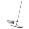 Hands-Free Flat Mop with Enlarged Head & Automatic Dehydration Bucket for Easy One-Wipe Cleaning