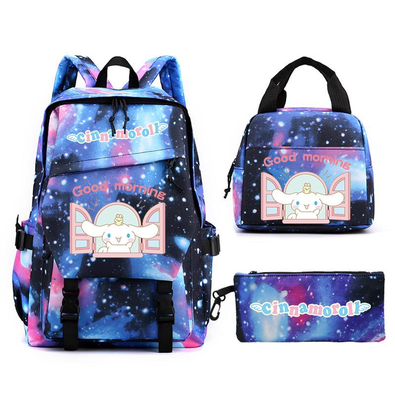 Cartoon Puppy Printed Schoolbag Set Backpack + Lunch Bag + Pencil Case Three-Piece Set