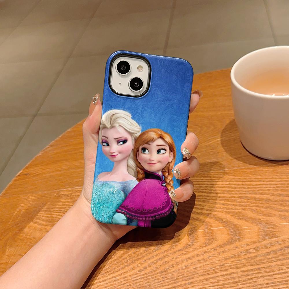 Frozen Elsa Double Layer Phone Case, Compatible with iPhone X/SE/7/8/11/12/13/14/15/16/17 Pro Max Plus