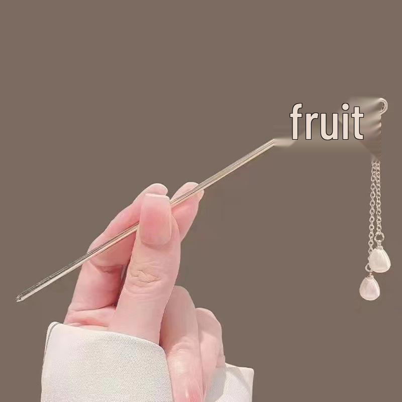 Antiker Stil Jade Blume Haarnadel mit Quaste – Damen Qipao & Hanfu Kopfschmuck Accessoire