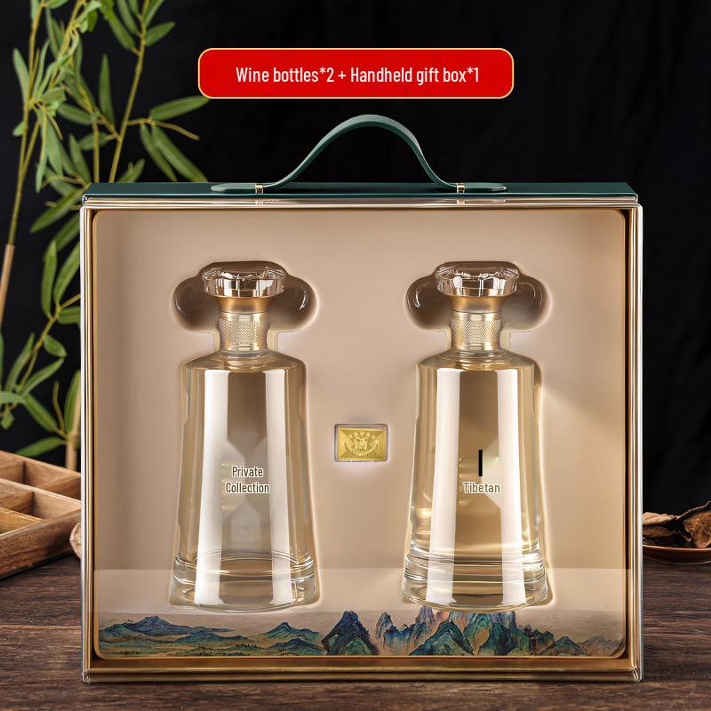 500ml Original Pulp Glass Baijiu Bottle Set - Thickened, Sealed, Empty for Collection